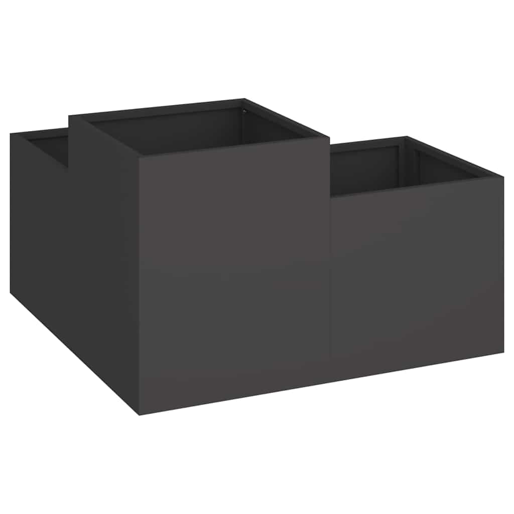 Gartenblumentopf Schwarz 100 x 100 x 48 cm Stahl