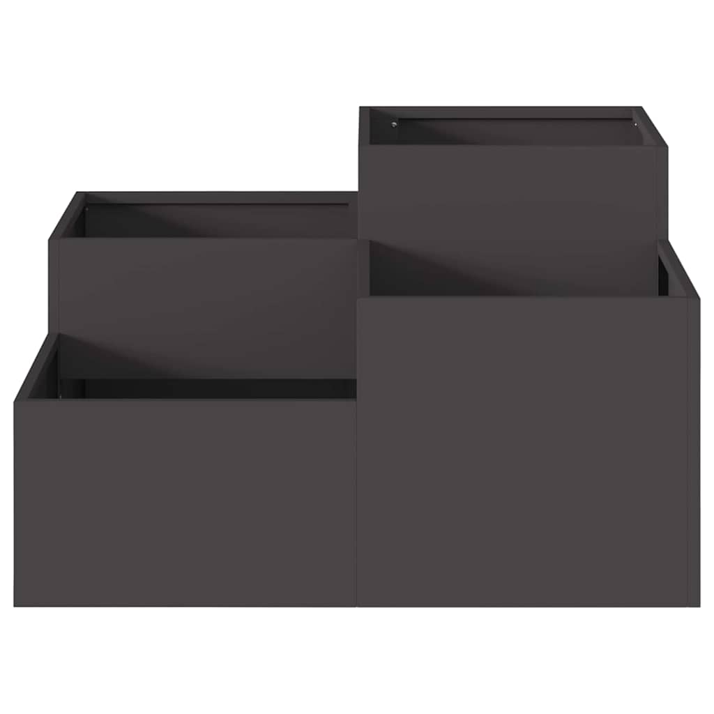 Gartenblumentopf Schwarz 100 x 100 x 48 cm Stahl