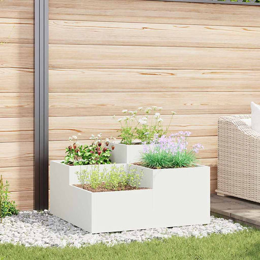 Gartenblumentopf Weiß 100 x 100 x 48 cm Stahl