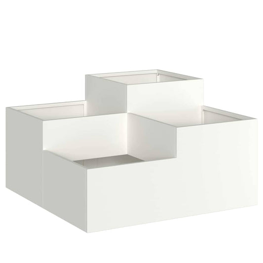 Gartenblumentopf Weiß 100 x 100 x 48 cm Stahl