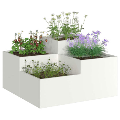 Gartenblumentopf Weiß 100 x 100 x 48 cm Stahl