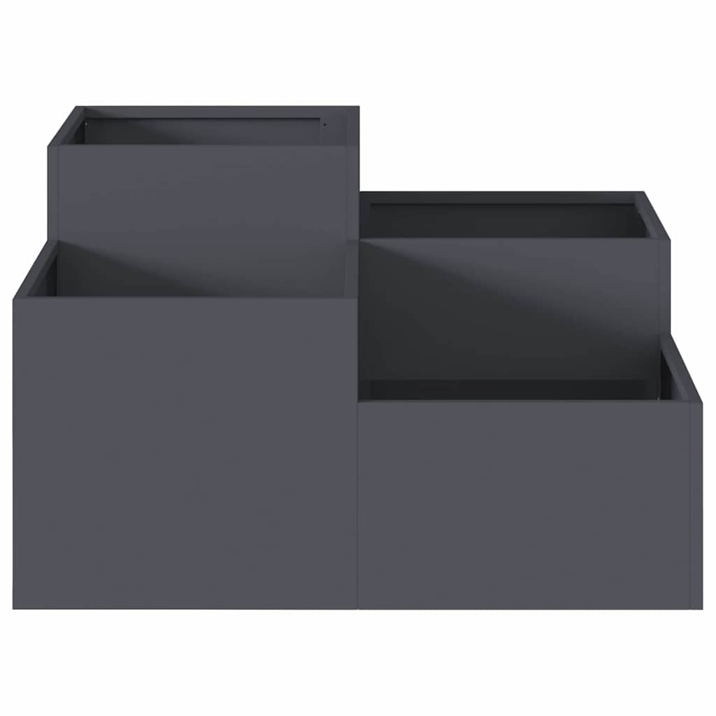 Gartenblumentopf Anthrazit 100 x 100 x 48 cm Stahl
