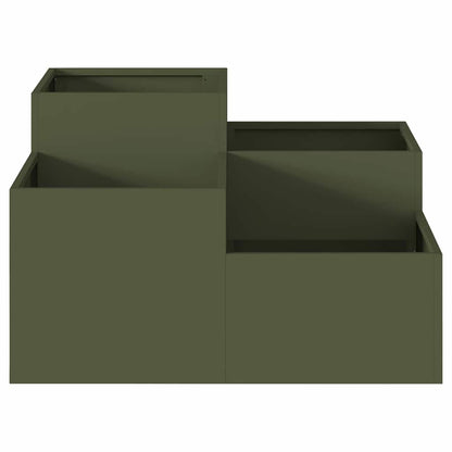 Gartenblumentopf Olivgrün 100 x 100 x 48 cm Stahl