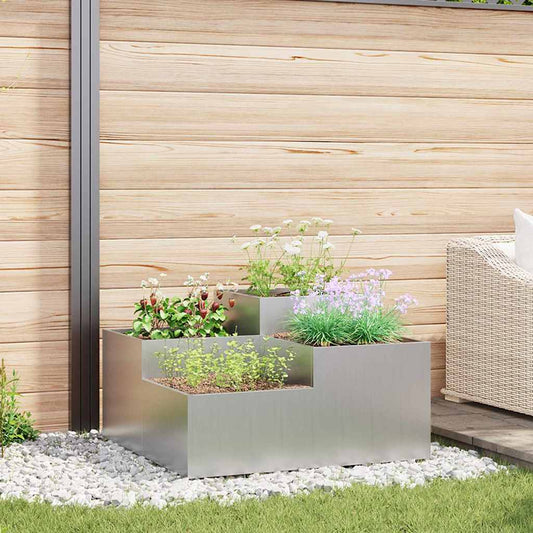 Gartenblumentopf Silber 100 x 100 x 48 cm Verzinkter Stahl