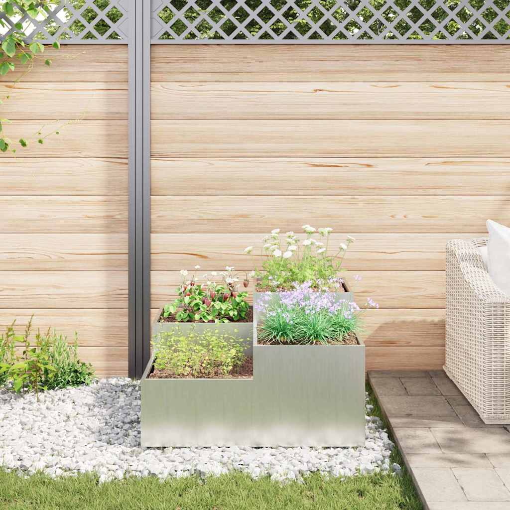 Gartenblumentopf Silber 100 x 100 x 48 cm Verzinkter Stahl