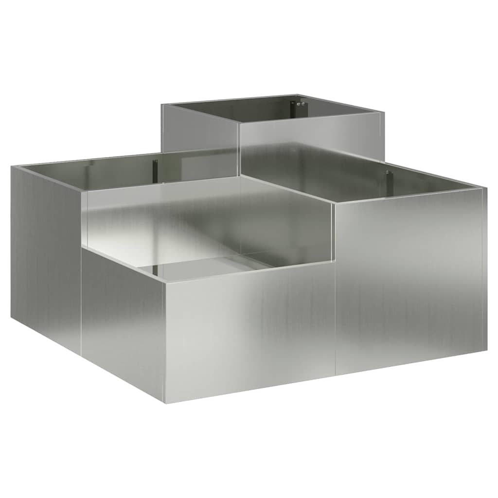 Gartenblumentopf Silber 100 x 100 x 48 cm Verzinkter Stahl