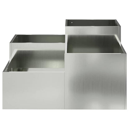 Gartenblumentopf Silber 100 x 100 x 48 cm Verzinkter Stahl
