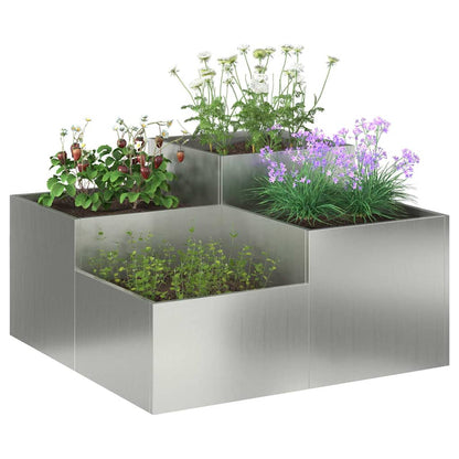 Gartenblumentopf Silber 100 x 100 x 48 cm Verzinkter Stahl