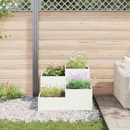 Gartenblumentopf Weiß 80 x 80 x 60 cm Stahl
