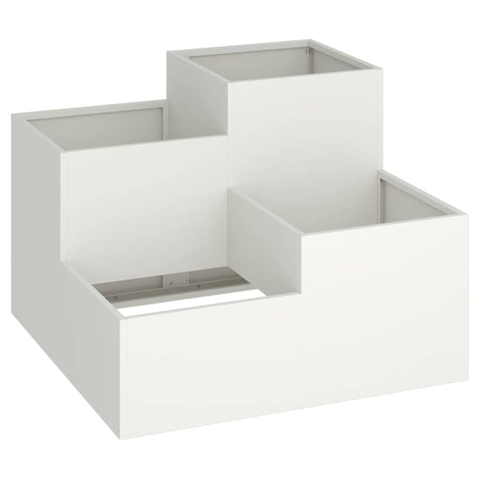 Gartenblumentopf Weiß 80 x 80 x 60 cm Stahl