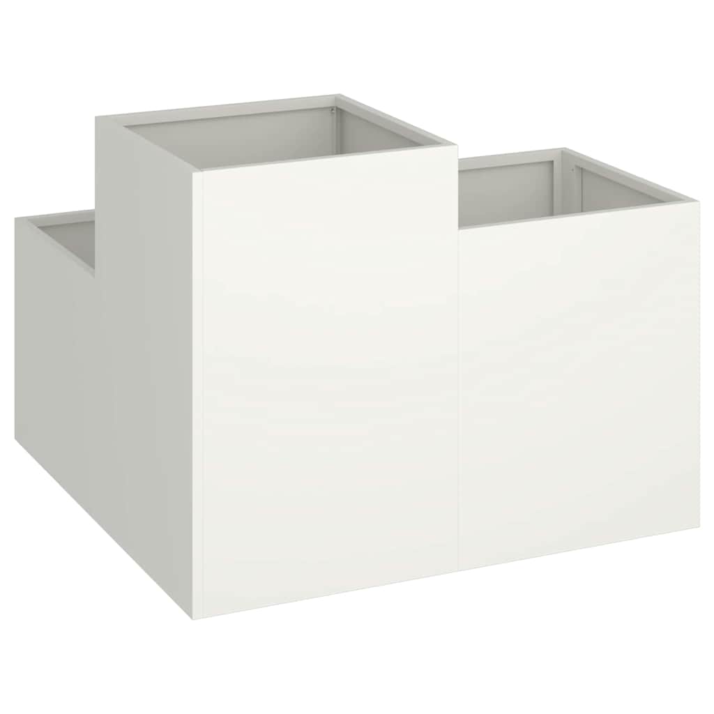 Gartenblumentopf Weiß 80 x 80 x 60 cm Stahl