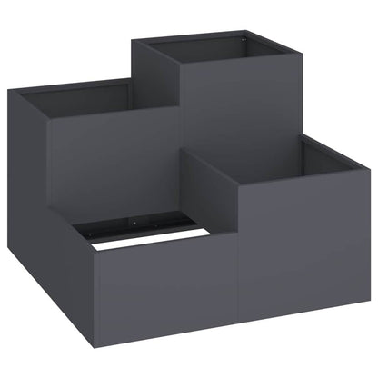 Gartenblumentopf Anthrazit 80 x 80 x 60 cm Stahl