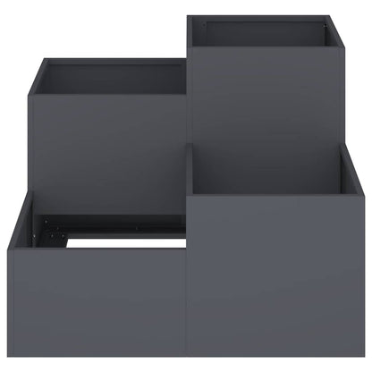 Gartenblumentopf Anthrazit 80 x 80 x 60 cm Stahl
