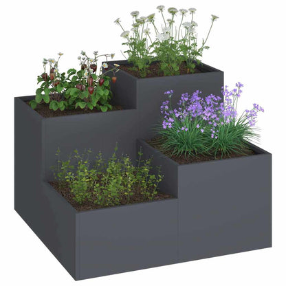 Gartenblumentopf Anthrazit 80 x 80 x 60 cm Stahl