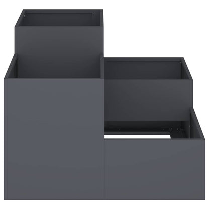 Gartenblumentopf Anthrazit 80 x 80 x 60 cm Stahl