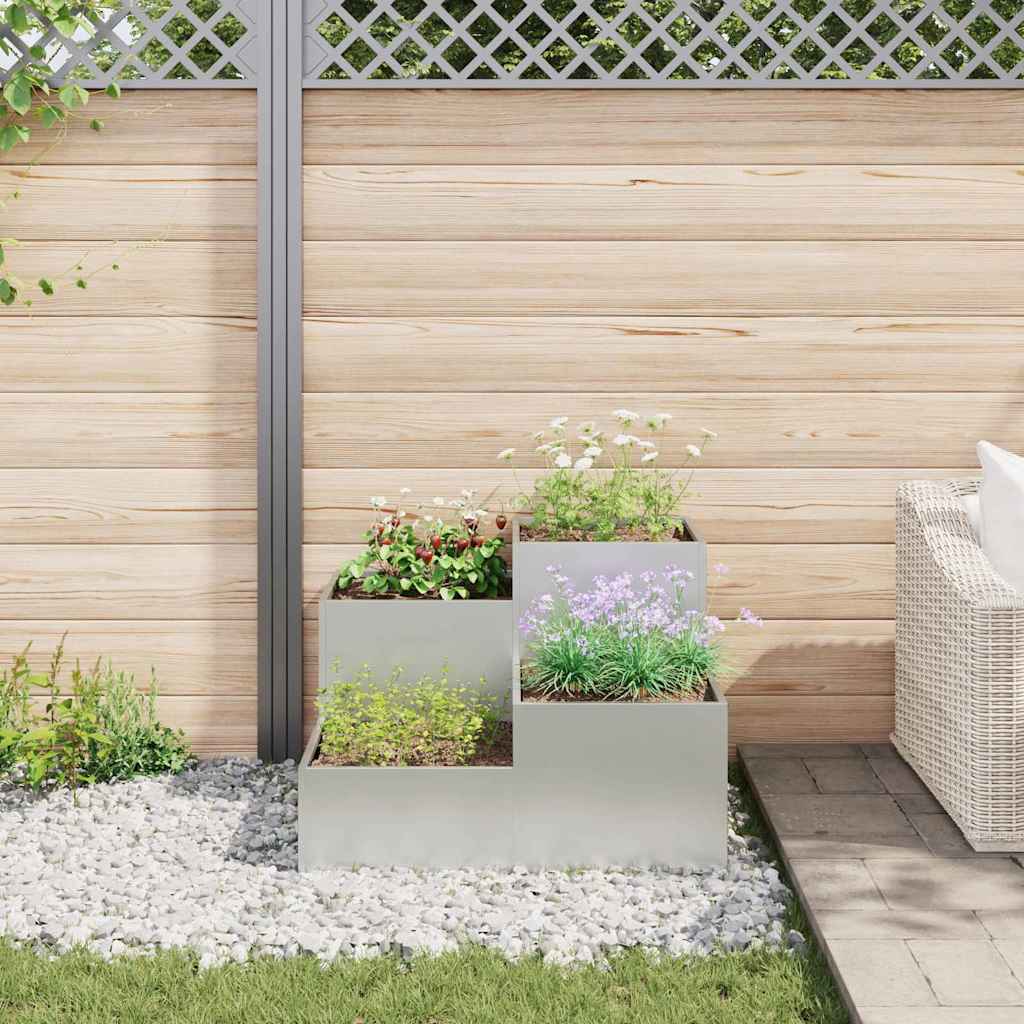 Gartenblumentopf Silber 80 x 80 x 60 cm Verzinkter Stahl