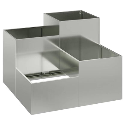 Gartenblumentopf Silber 80 x 80 x 60 cm Verzinkter Stahl