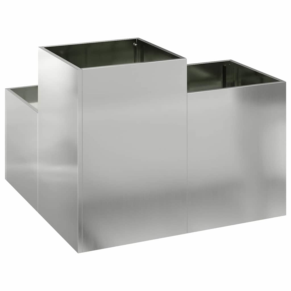Gartenblumentopf Silber 80 x 80 x 60 cm Verzinkter Stahl