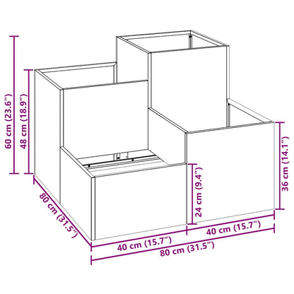 Gartenblumentopf Silber 80 x 80 x 60 cm Verzinkter Stahl