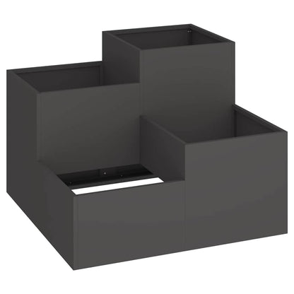 Gartenblumentopf Schwarz 100 x 100 x 60 cm Stahl
