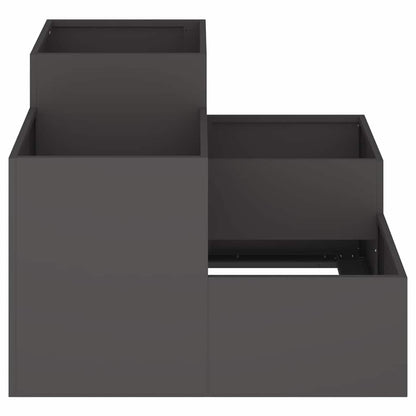 Gartenblumentopf Schwarz 100 x 100 x 60 cm Stahl