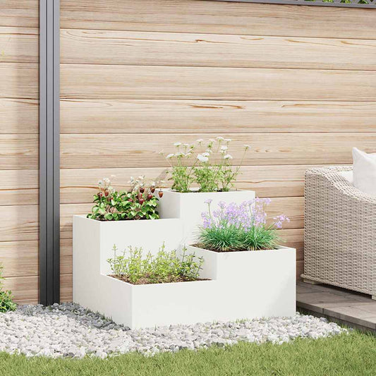 Gartenblumentopf Weiß 100 x 100 x 60 cm Stahl