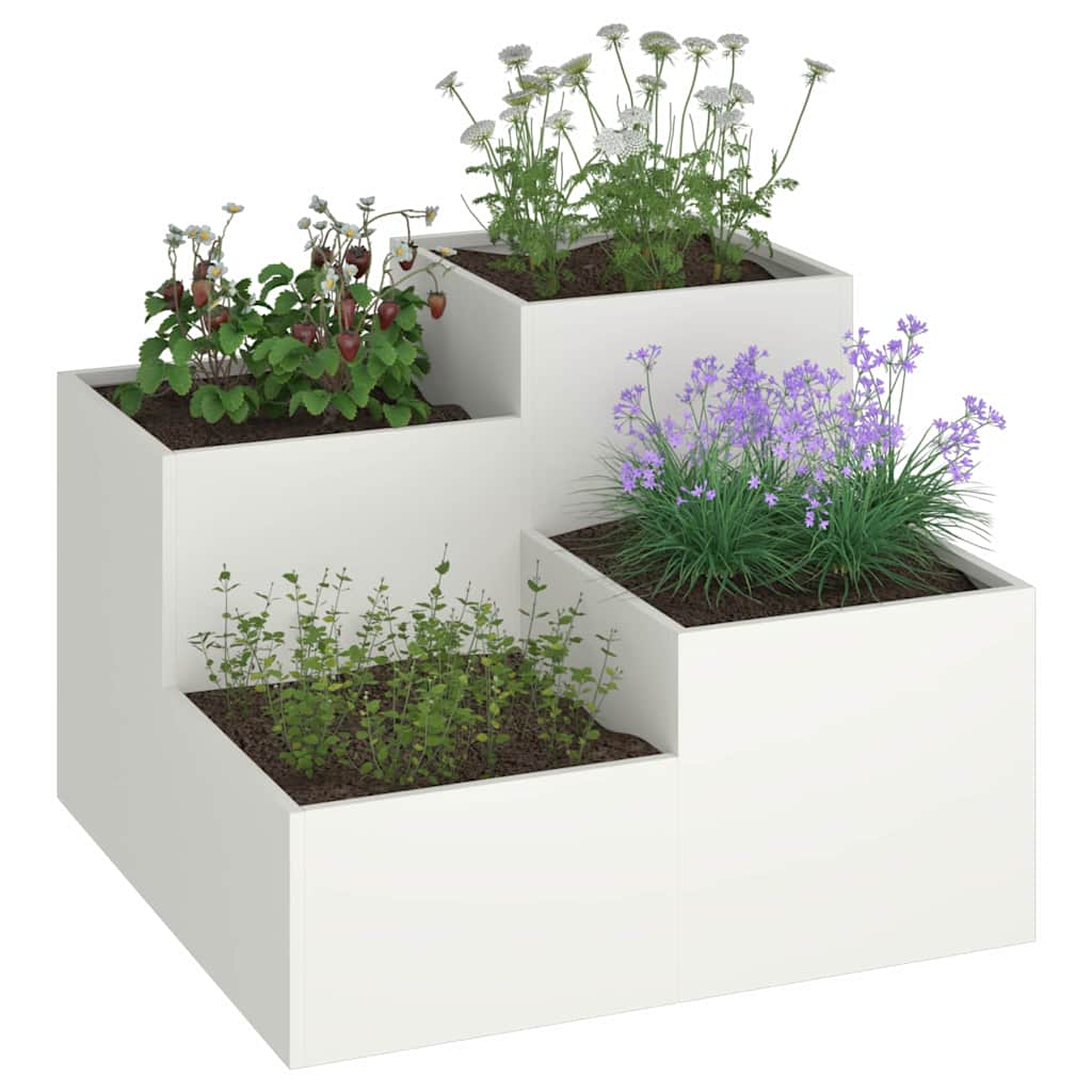 Gartenblumentopf Weiß 100 x 100 x 60 cm Stahl