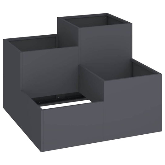 Gartenblumentopf Anthrazit 100 x 100 x 60 cm Stahl