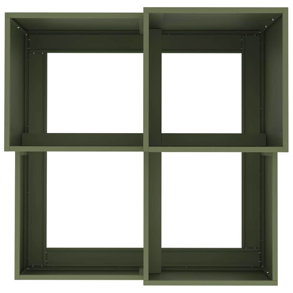 Gartenblumentopf Olivgrün 100 x 100 x 60 cm Stahl