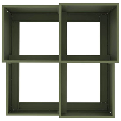 Gartenblumentopf Olivgrün 100 x 100 x 60 cm Stahl