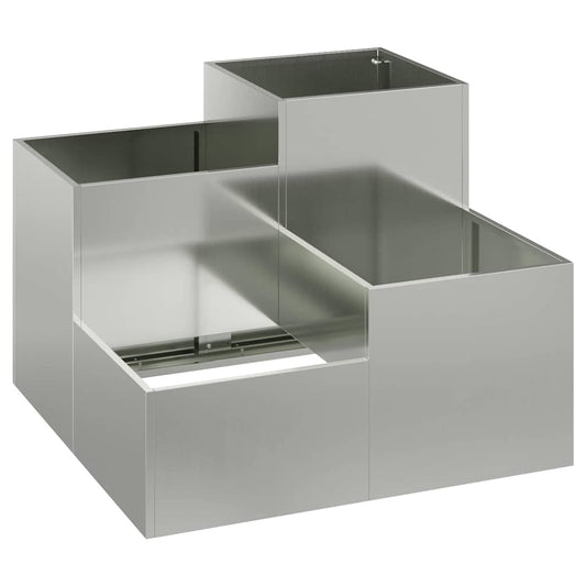 Gartenblumentopf Silber 100 x 100 x 60 cm Verzinkter Stahl