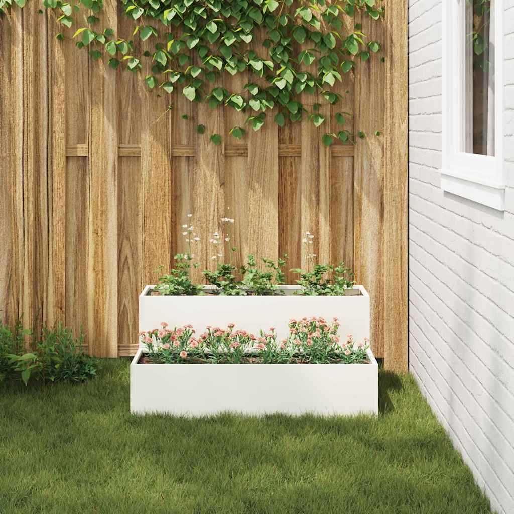 Gartenblumentopf Weiß 100 x 60 x 45 cm Stahl