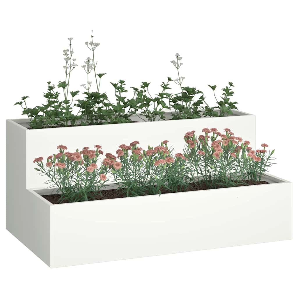 Gartenblumentopf Weiß 100 x 60 x 45 cm Stahl