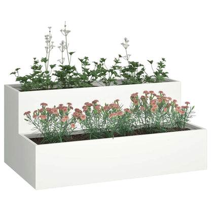 Gartenblumentopf Weiß 100 x 60 x 45 cm Stahl
