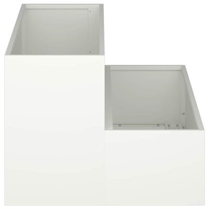 Gartenblumentopf Weiß 100 x 60 x 45 cm Stahl