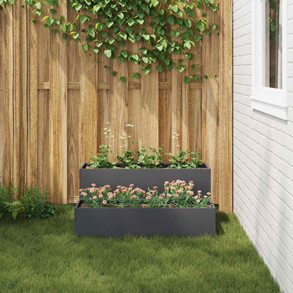 Gartenblumentopf Anthrazit 100 x 60 x 45 cm Stahl