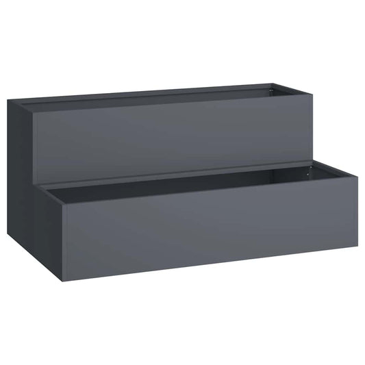 Gartenblumentopf Anthrazit 100 x 60 x 45 cm Stahl