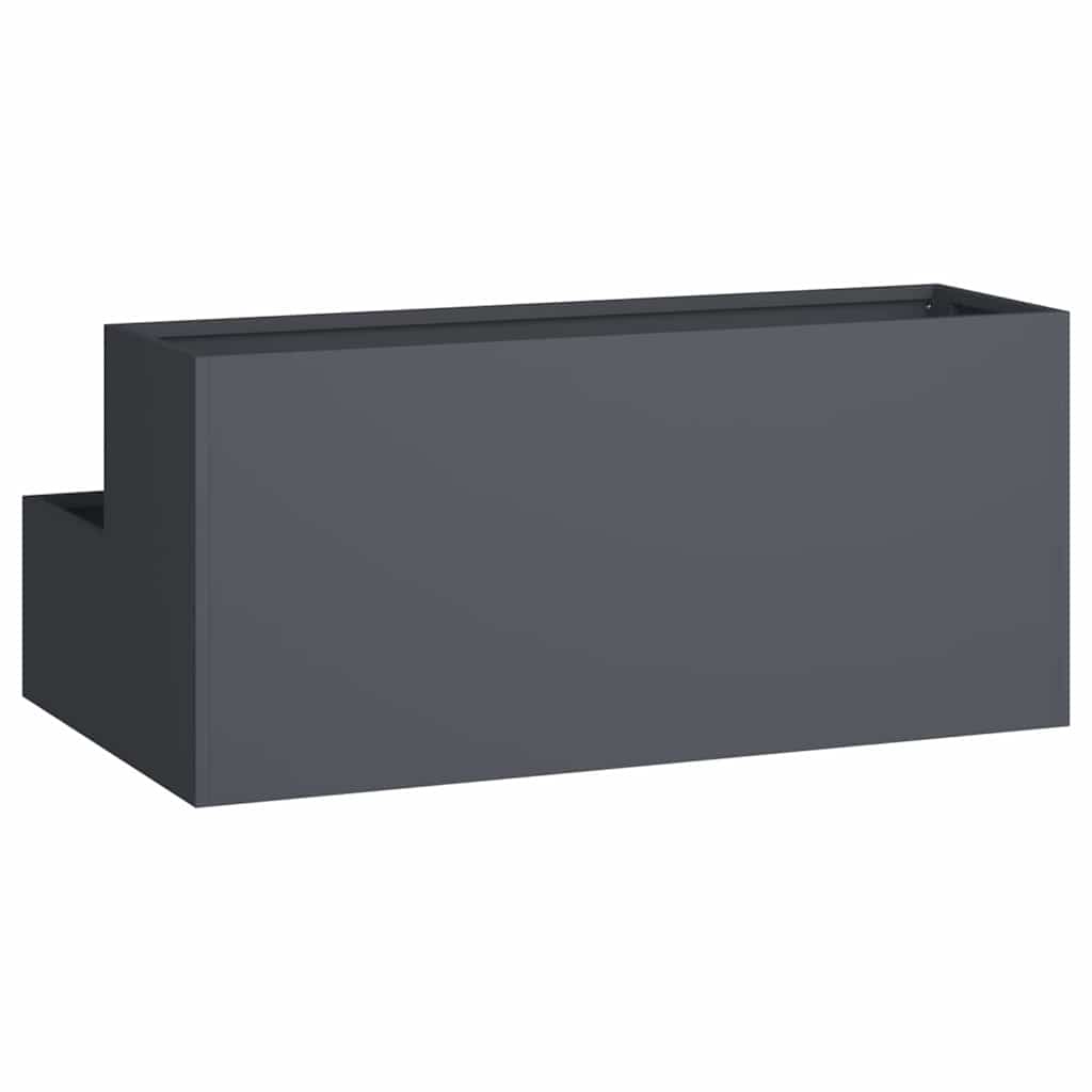 Gartenblumentopf Anthrazit 100 x 60 x 45 cm Stahl