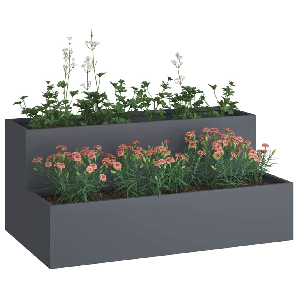 Gartenblumentopf Anthrazit 100 x 60 x 45 cm Stahl
