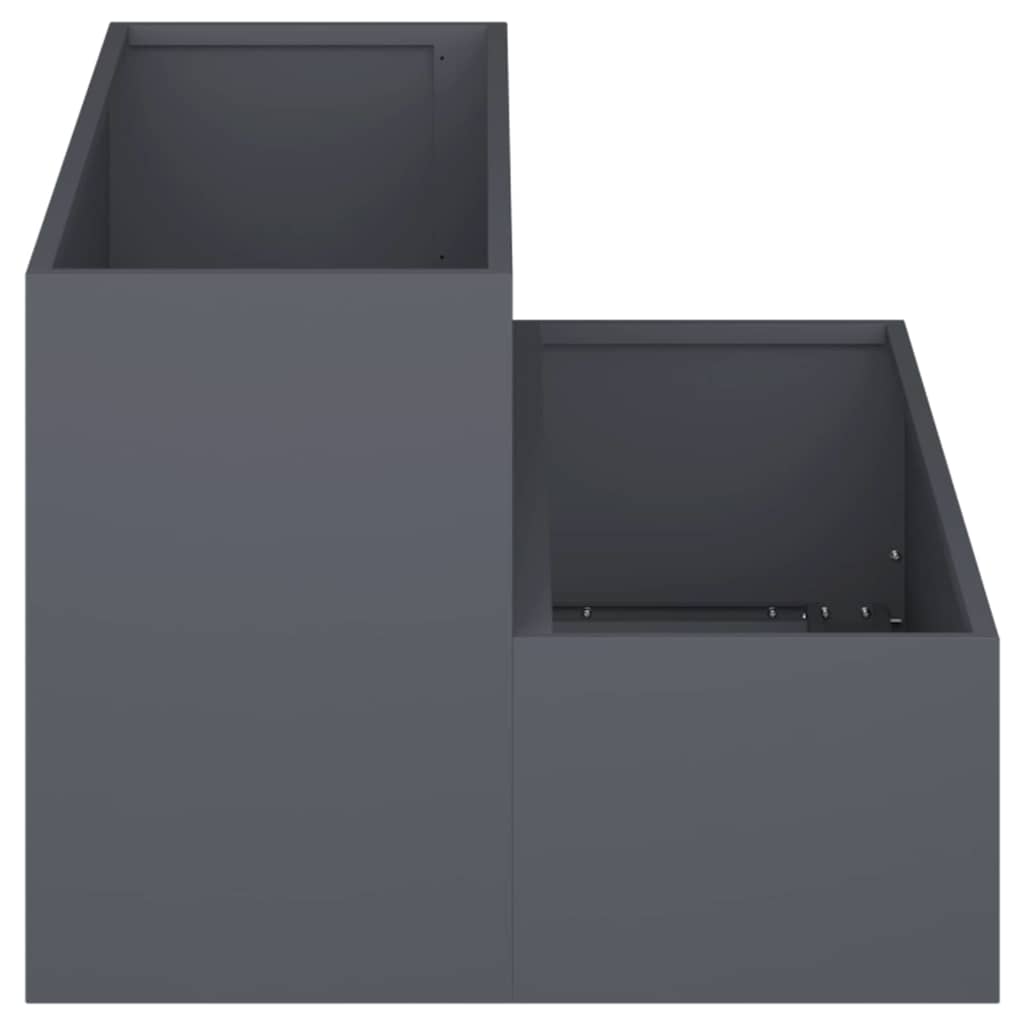 Gartenblumentopf Anthrazit 100 x 60 x 45 cm Stahl