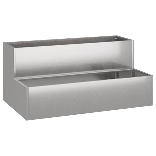 Gartenblumentopf Silber 100 x 60 x 45 cm Edelstahl