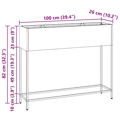 Hochbeet Gartenpflanzer Silber 100 x 26 x 82 cm Edelstahl