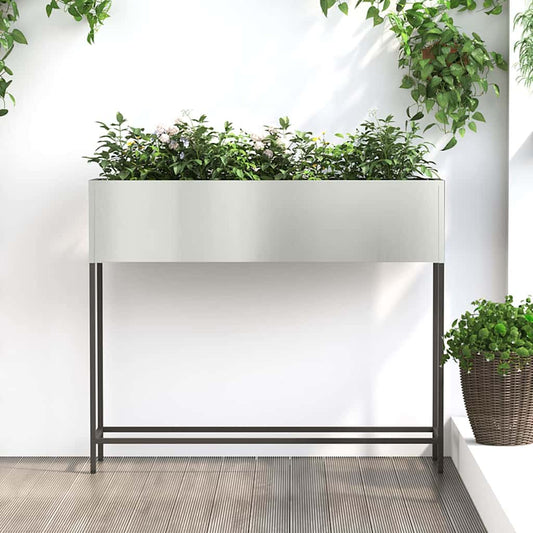 Hochbeet Gartenpflanzer Silber 100 x 26 x 82 cm