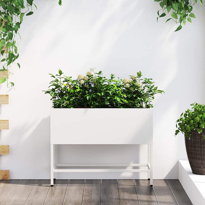 Hochbeet Gartenpflanzer Weiß 60 x 26 x 45 cm Stahl
