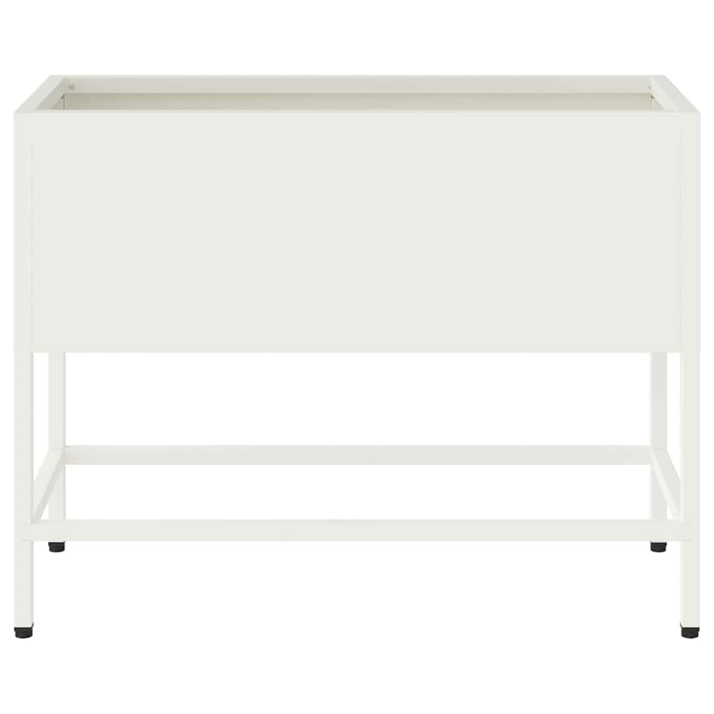 Hochbeet Gartenpflanzer Weiß 60 x 26 x 45 cm Stahl