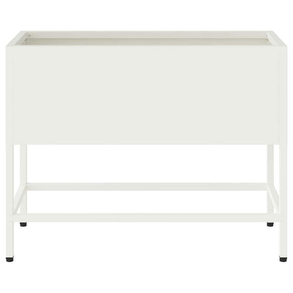 Hochbeet Gartenpflanzer Weiß 60 x 26 x 45 cm Stahl