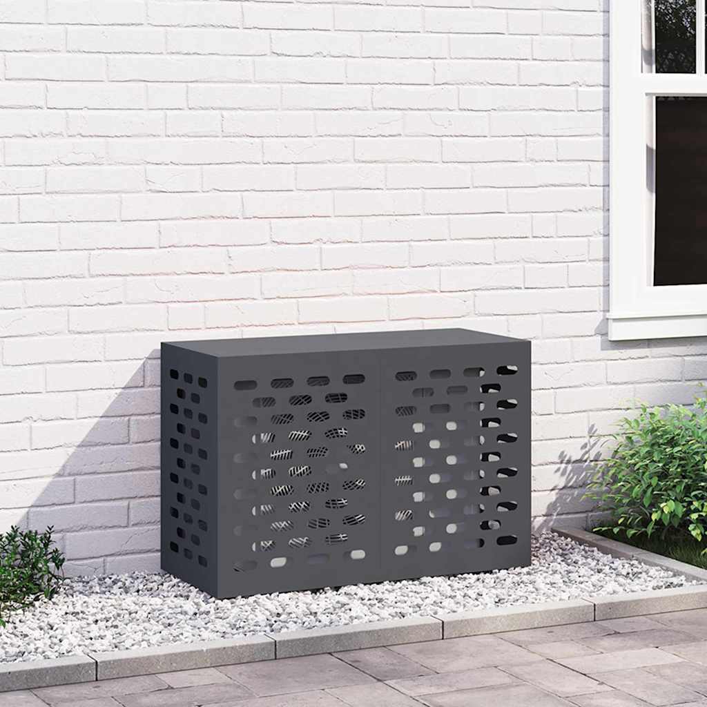 Klimaanlagenabdeckung Anthrazit 90 x 40 x 60 cm Stahl