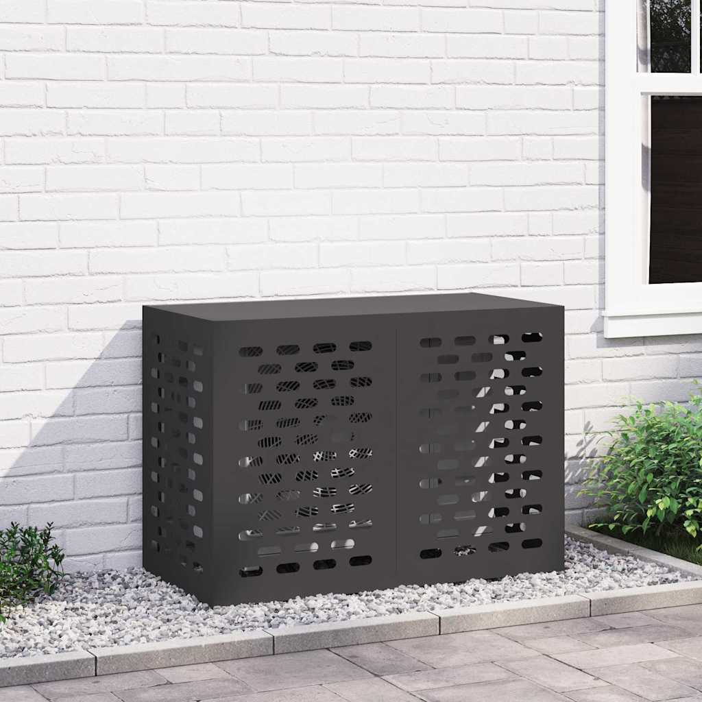 Klimaanlagenabdeckung Schwarz 100 x 50 x 70 cm Stahl