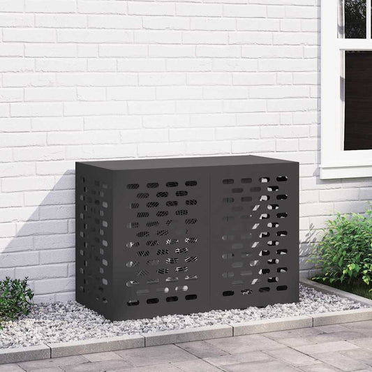 Klimaanlagenabdeckung Schwarz 100 x 50 x 70 cm Stahl