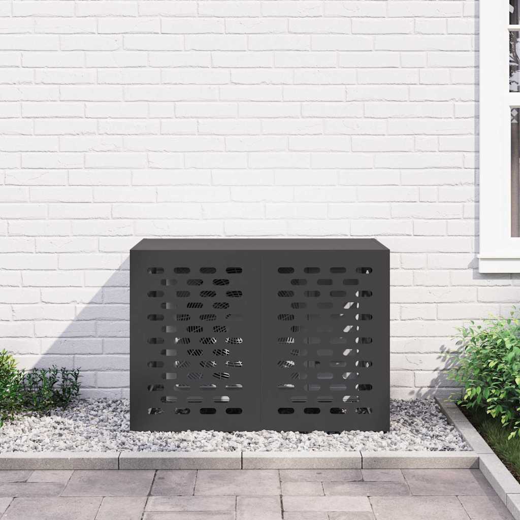 Klimaanlagenabdeckung Schwarz 100 x 50 x 70 cm Stahl